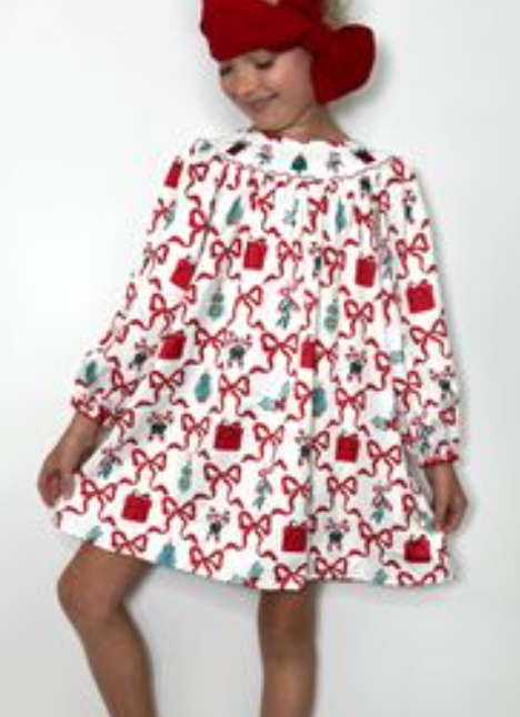 Festive Coquette Smocked Dress