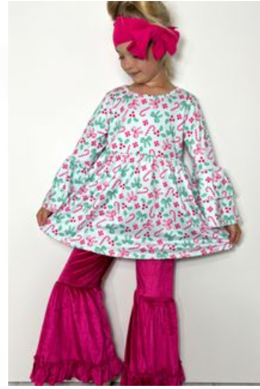 Pink Candy Cane Bows Set