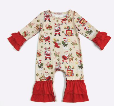 Vintage Christmas Baby Romper