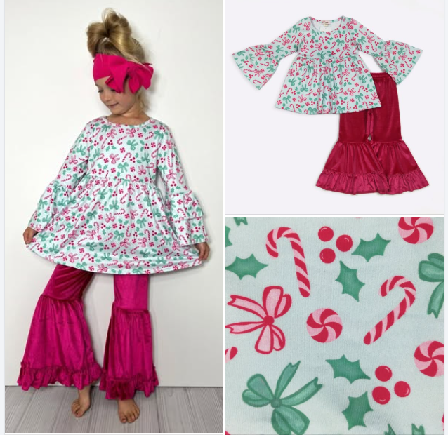 Pink Candy Cane Bows Set