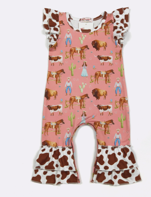Sadie Mae Cow Romper